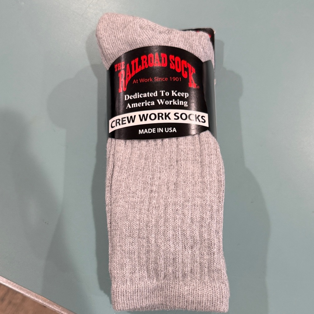 The Railroad Sock Grey Crew Work Socks Sz 10-13